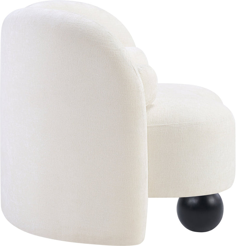 Daphne Chenille Fabric Upholstered Chair in Cream - 44001Cream-C