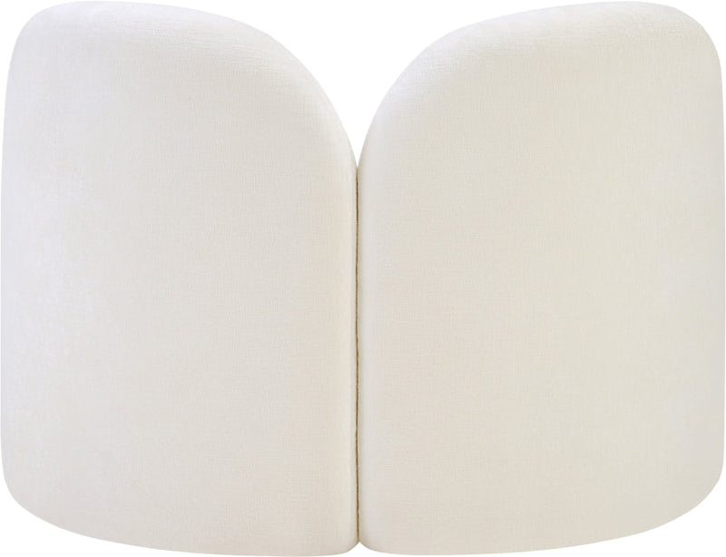 Daphne Chenille Fabric Upholstered Chair in Cream - 44001Cream-C