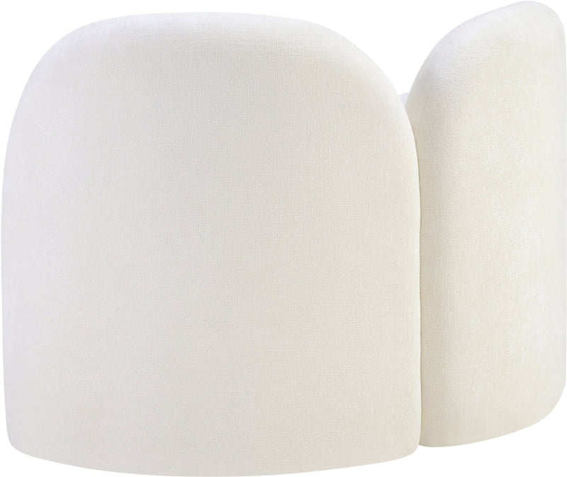 Daphne Chenille Fabric Upholstered Chair in Cream - 44001Cream-C
