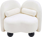 Daphne Chenille Fabric Upholstered Chair in Cream - 44001Cream-C