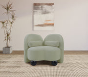 Daphne Chenille Fabric Upholstered Chair in Mint - 44001Mint-C