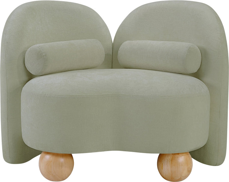 Daphne Chenille Fabric Upholstered Chair in Mint - 44001Mint-C