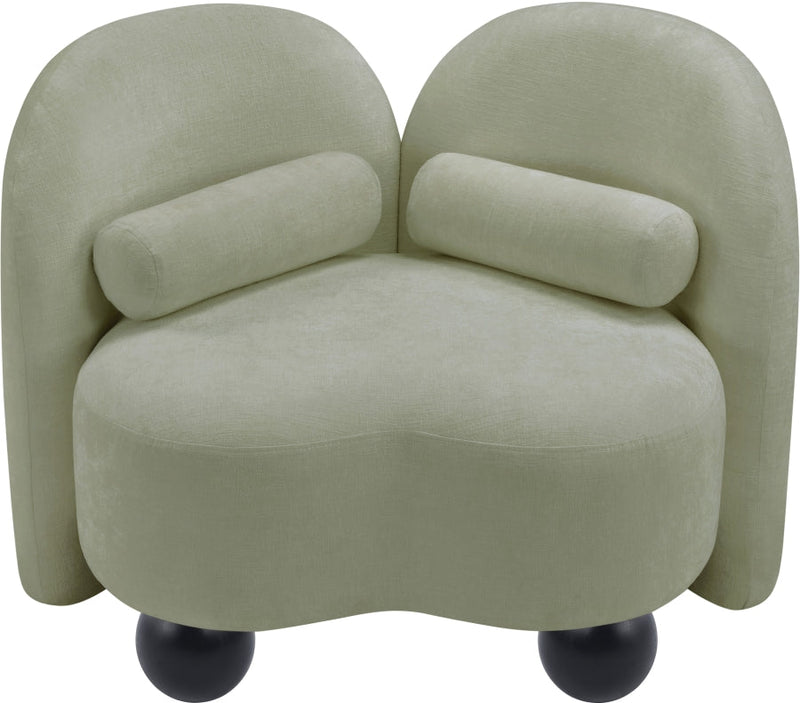 Daphne Chenille Fabric Upholstered Chair in Mint - 44001Mint-C