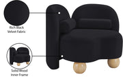 Daphne Velvet Upholstered Chair in Black - 44002Black-C