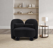 Daphne Velvet Upholstered Chair in Black - 44002Black-C