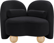 Daphne Velvet Upholstered Chair in Black - 44002Black-C