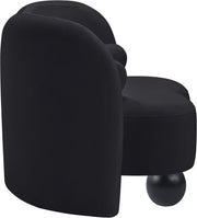 Daphne Velvet Upholstered Chair in Black - 44002Black-C
