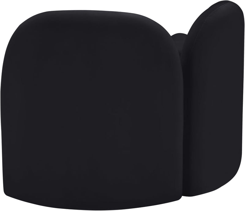 Daphne Velvet Upholstered Chair in Black - 44002Black-C