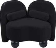 Daphne Velvet Upholstered Chair in Black - 44002Black-C
