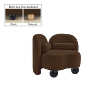 Daphne Velvet Upholstered Chair in Brown - 44002Brown-C