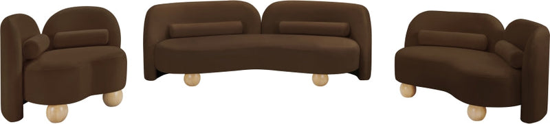 Daphne Velvet Upholstered Chair in Brown - 44002Brown-C