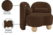 Daphne Velvet Upholstered Chair in Brown - 44002Brown-C