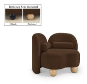 Daphne Velvet Upholstered Chair in Brown - 44002Brown-C