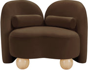 Daphne Velvet Upholstered Chair in Brown - 44002Brown-C