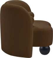 Daphne Velvet Upholstered Chair in Brown - 44002Brown-C