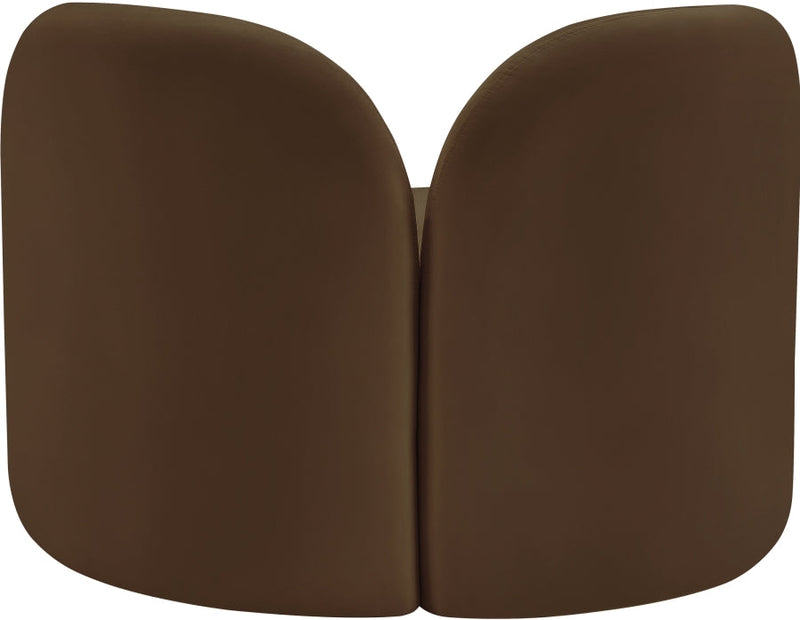 Daphne Velvet Upholstered Chair in Brown - 44002Brown-C
