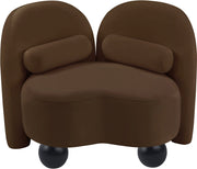 Daphne Velvet Upholstered Chair in Brown - 44002Brown-C