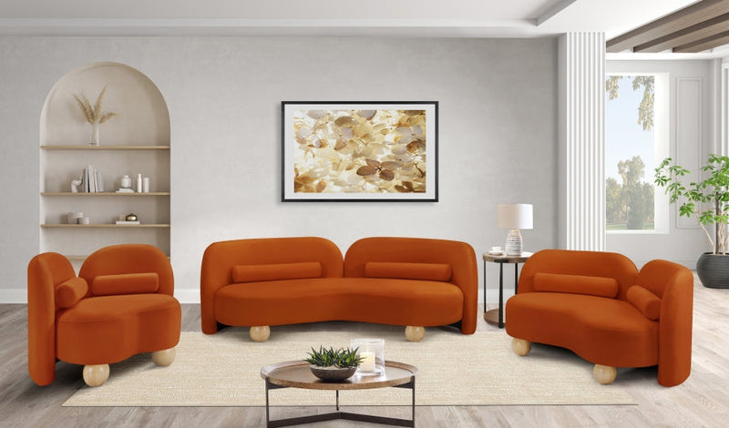 Daphne Velvet Upholstered Chair in Cognac - 44002Cognac-C