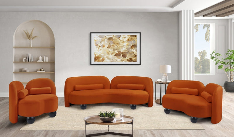 Daphne Velvet Upholstered Chair in Cognac - 44002Cognac-C