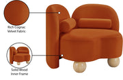Daphne Velvet Upholstered Chair in Cognac - 44002Cognac-C