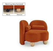 Daphne Velvet Upholstered Chair in Cognac - 44002Cognac-C