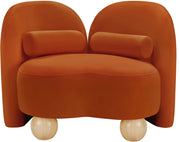 Daphne Velvet Upholstered Chair in Cognac - 44002Cognac-C