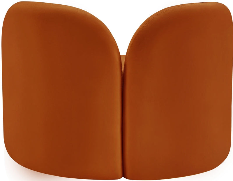 Daphne Velvet Upholstered Chair in Cognac - 44002Cognac-C