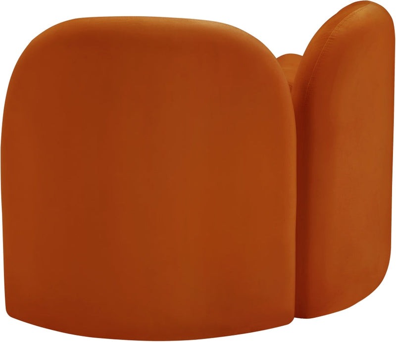 Daphne Velvet Upholstered Chair in Cognac - 44002Cognac-C