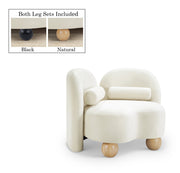Daphne Velvet Upholstered Chair in Cream - 44002Cream-C