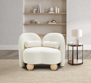 Daphne Velvet Upholstered Chair in Cream - 44002Cream-C