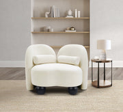 Daphne Velvet Upholstered Chair in Cream - 44002Cream-C