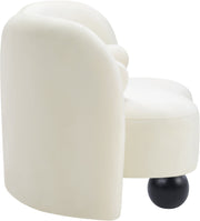 Daphne Velvet Upholstered Chair in Cream - 44002Cream-C