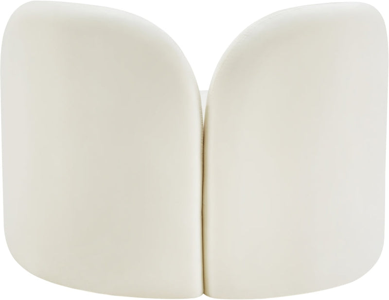 Daphne Velvet Upholstered Chair in Cream - 44002Cream-C