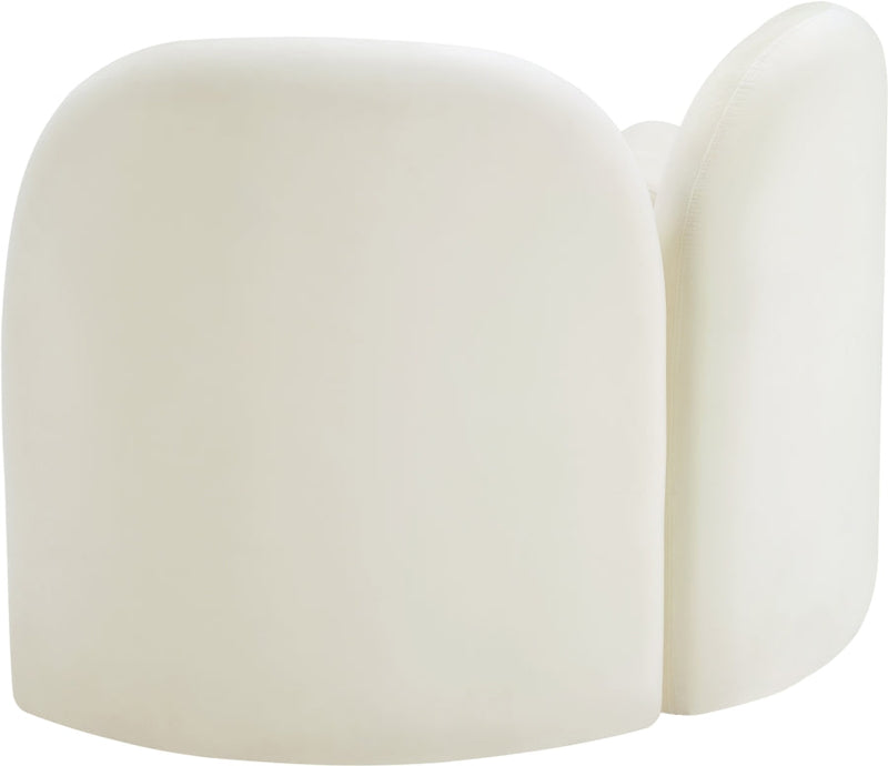 Daphne Velvet Upholstered Chair in Cream - 44002Cream-C