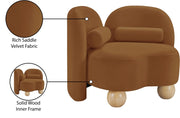 Daphne Velvet Upholstered Chair in Saddle - 44002Saddle-C