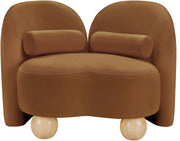 Daphne Velvet Upholstered Chair in Saddle - 44002Saddle-C
