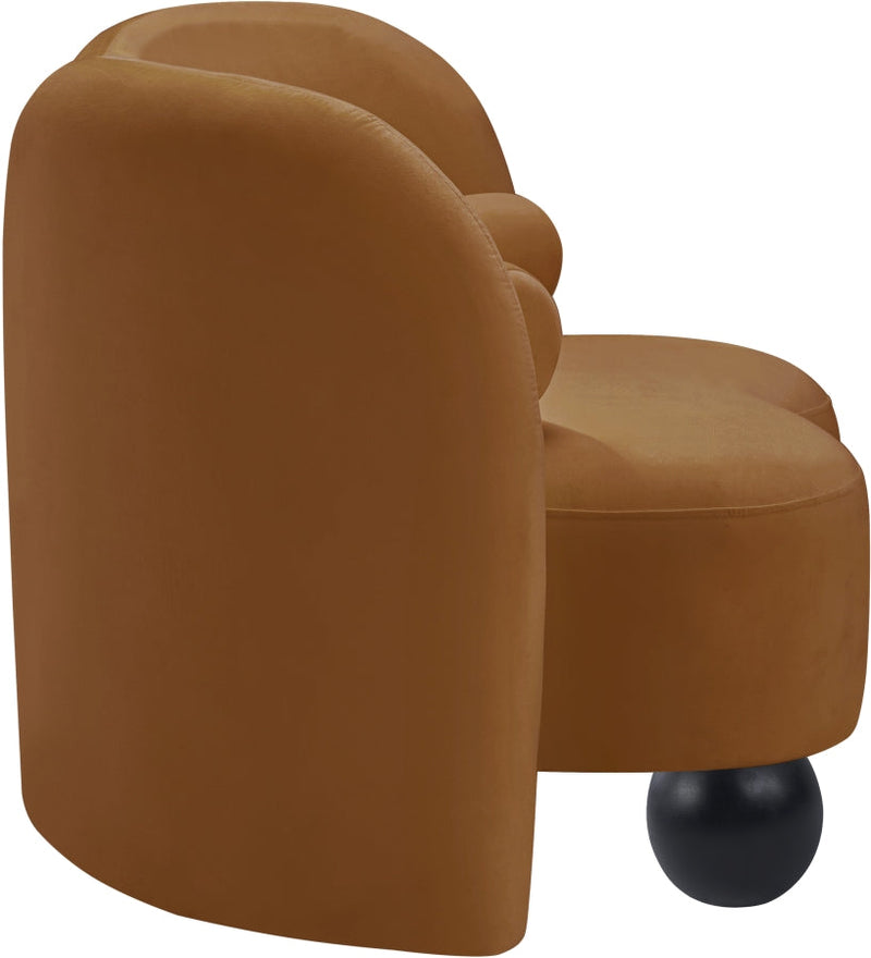 Daphne Velvet Upholstered Chair in Saddle - 44002Saddle-C