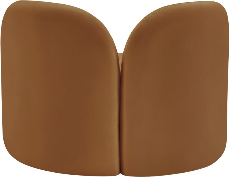 Daphne Velvet Upholstered Chair in Saddle - 44002Saddle-C
