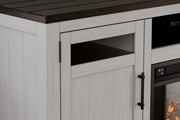 Darborn Gray/Brown 88" TV Stand with Electric Fireplace - Gate FurnitureTV Stand