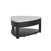 Darcy - Black Coffee Table with Lift-Up Faux Marble Top and Storage Shelf - T135-C-Table