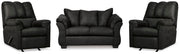 Darcy Black Loveseat and 2 Recliners - 75008U13