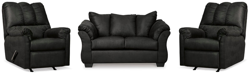 Darcy Black Loveseat and 2 Recliners - 75008U13