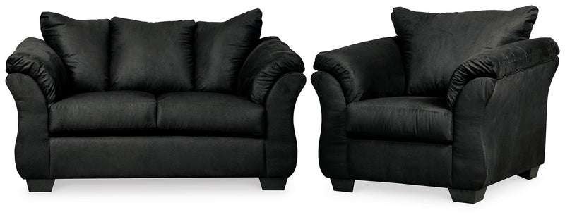 Darcy Black Loveseat and Chair - 75008U14