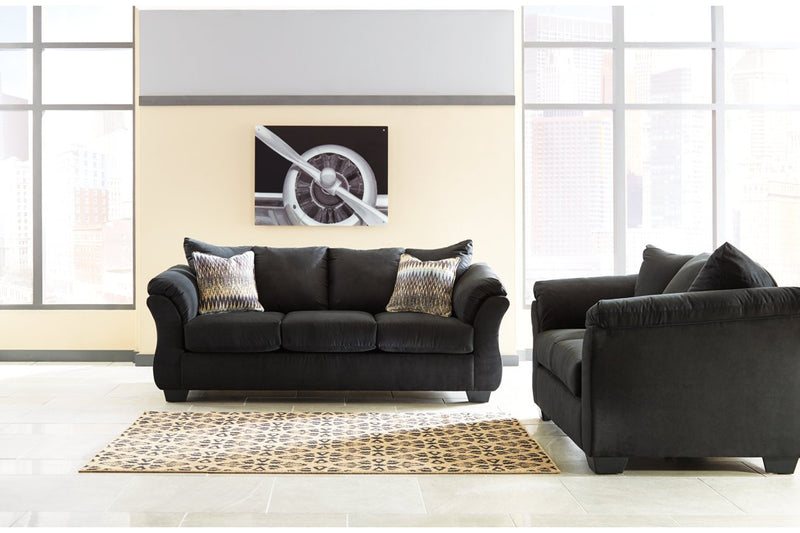 Darcy Black Loveseat - Gate FurnitureLoveseat