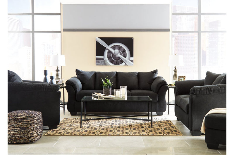 Darcy Black Loveseat - Gate FurnitureLoveseat