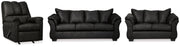 Darcy Sofa, Loveseat and Recliner in Black - PKG001684