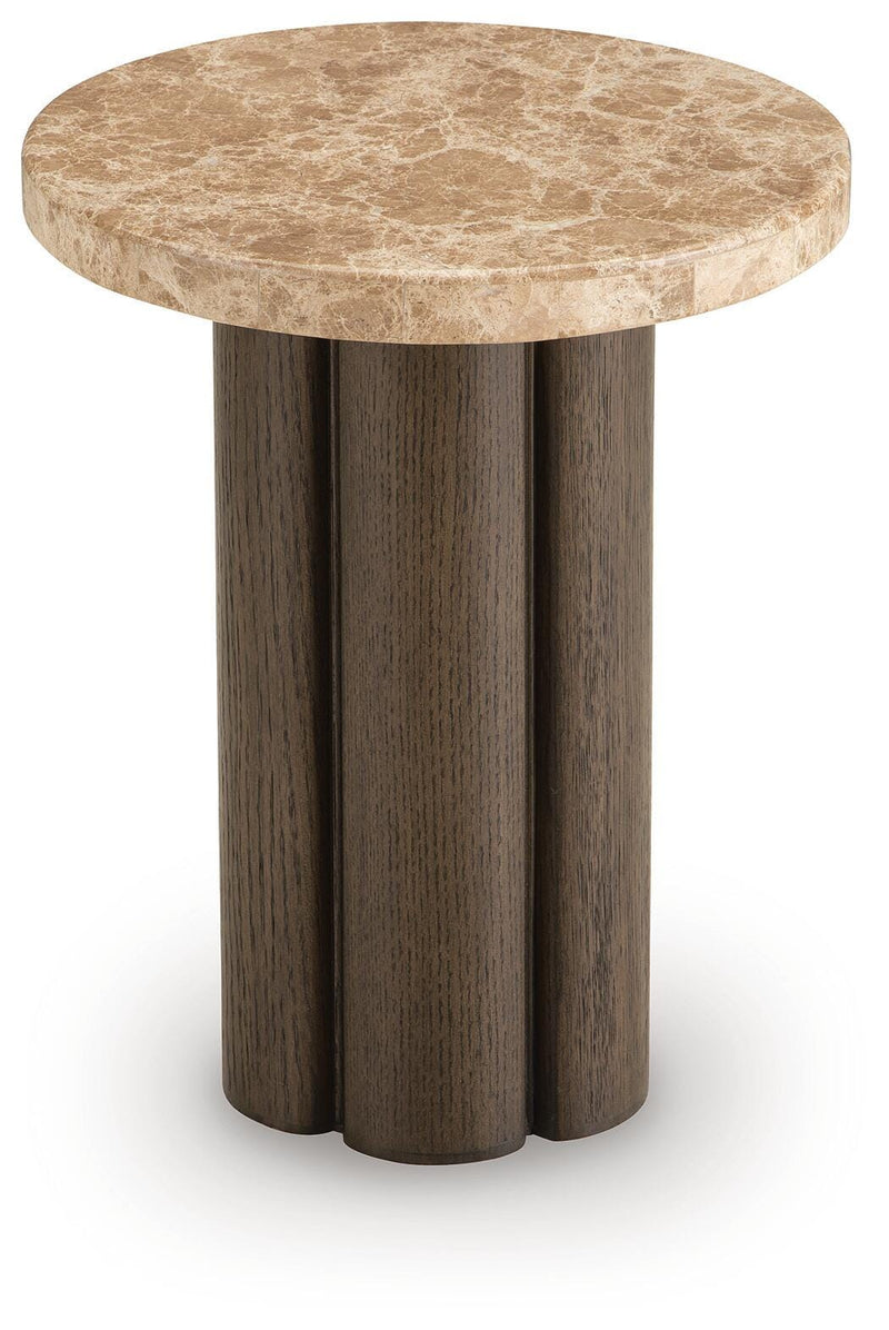 Darimore Burnished Brown Chairside End Table - T984-7