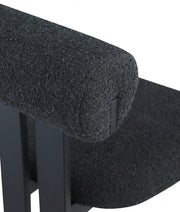 Dario Boucle Fabric Upholstered Dining Chair in Black, Set of 2 - 921Black-C