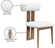 Dario Boucle Fabric Upholstered Dining Chair in Cream, Set of 2 - 916Cream-C