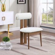 Dario Boucle Fabric Upholstered Dining Chair in Cream, Set of 2 - 916Cream-C